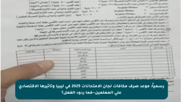 رسمياً: موعد صرف مكافآت لجان الامتحانات 2025 في ليبيا وتأثيرها الاقتصادي على المعلمين—فما ردود الفعل؟
